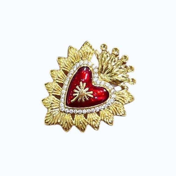 Anillo Corazón rojo