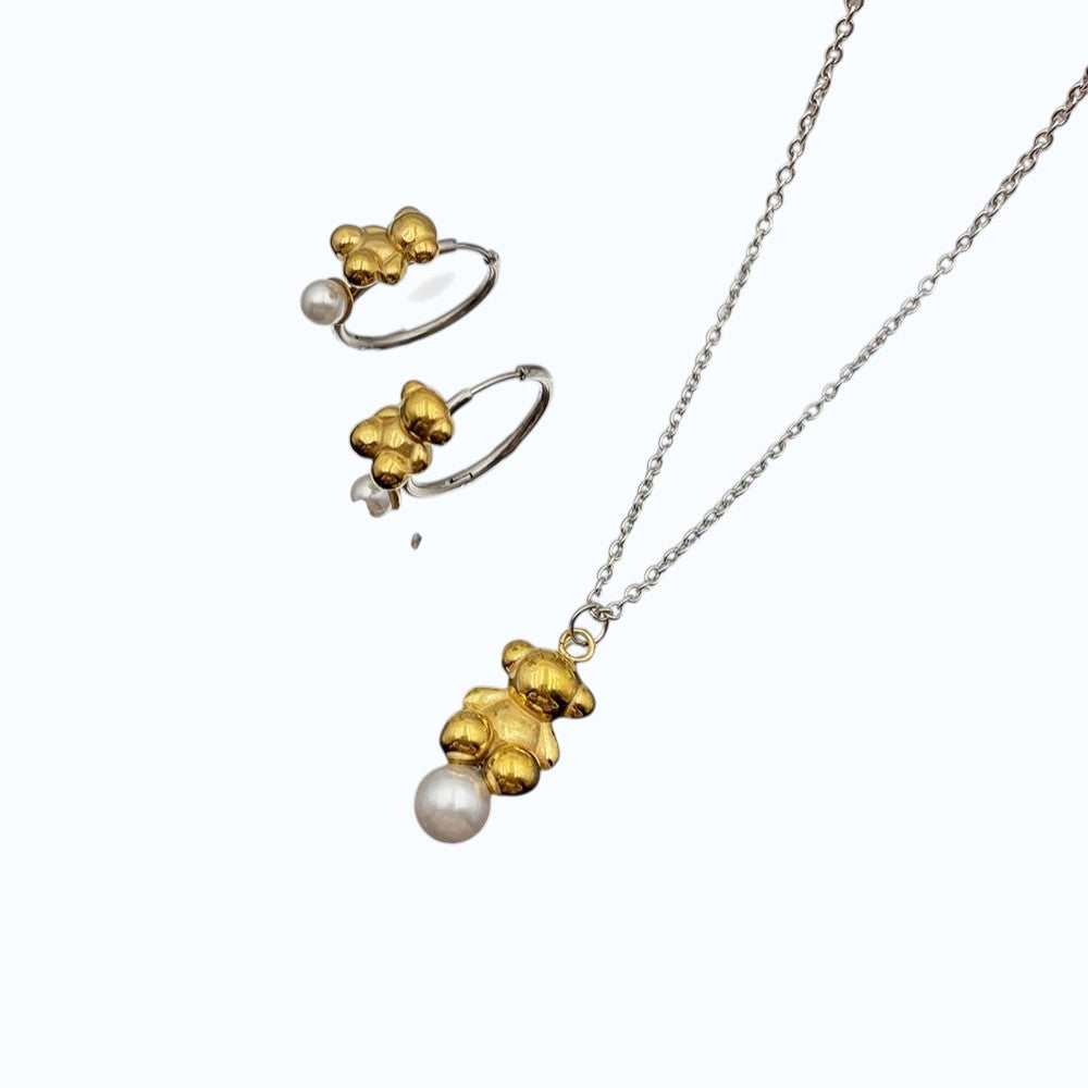 Juego de collar y aretes de osos