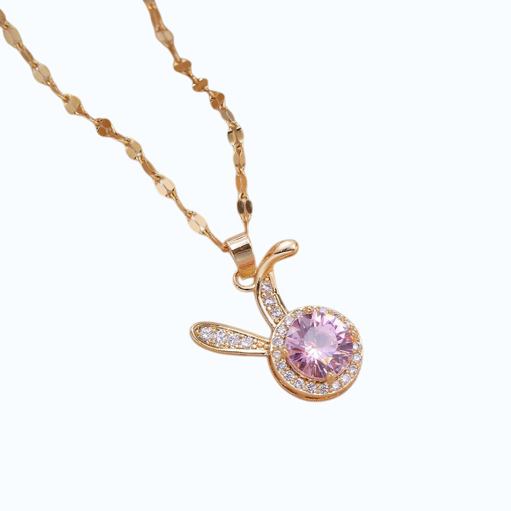 Collar piedra rosa.
