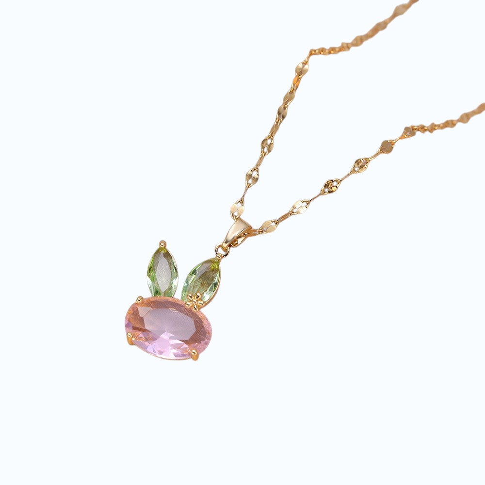 Collar piedra rosa.
