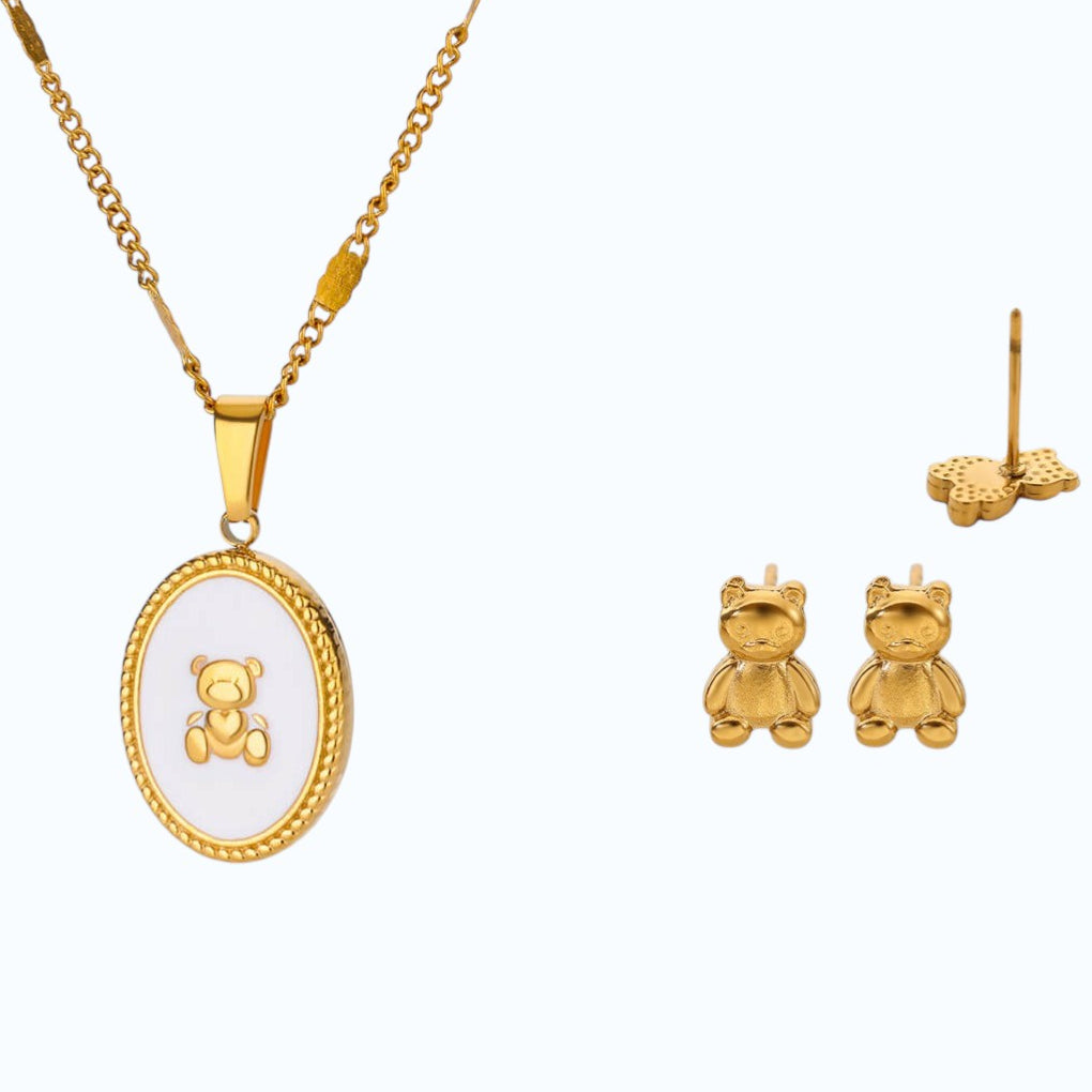 Conjunto completo de collar y aretes