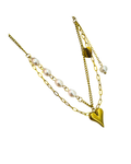 collar de corazon con perlas