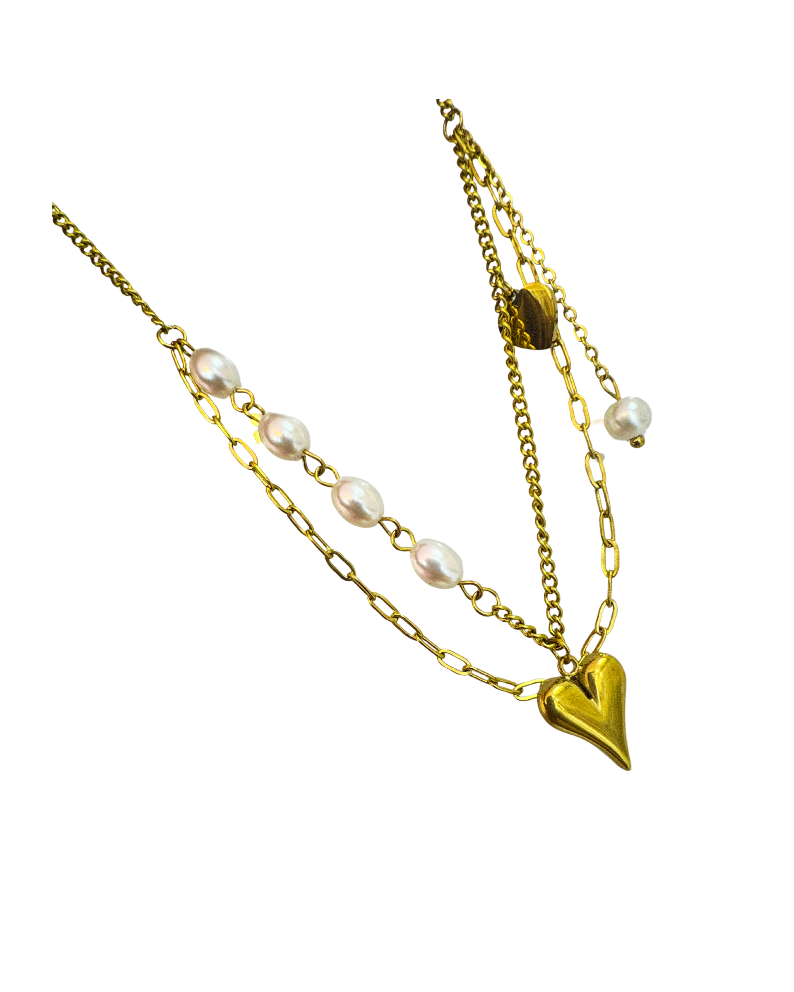collar de corazon con perlas