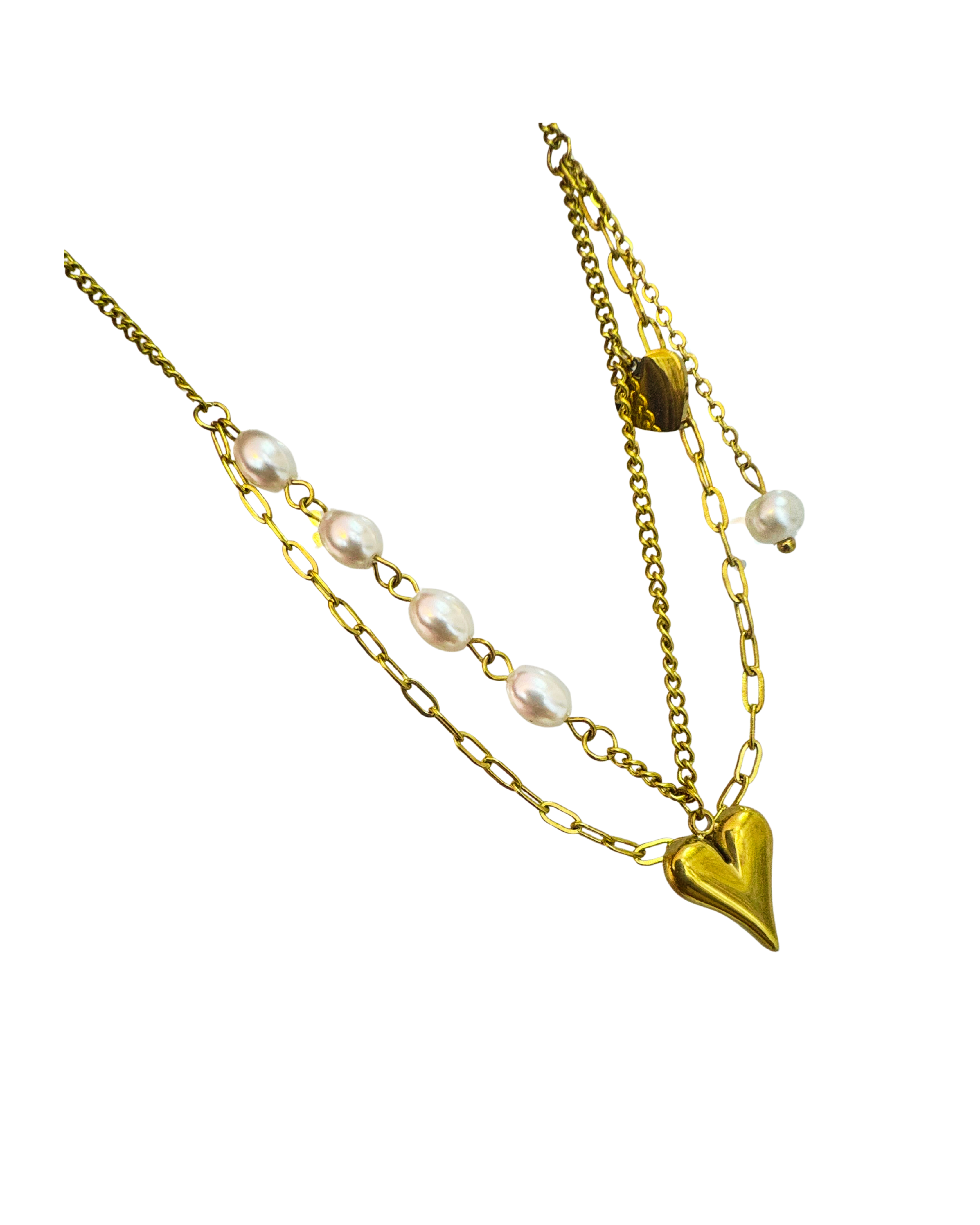 collar de corazon con perlas
