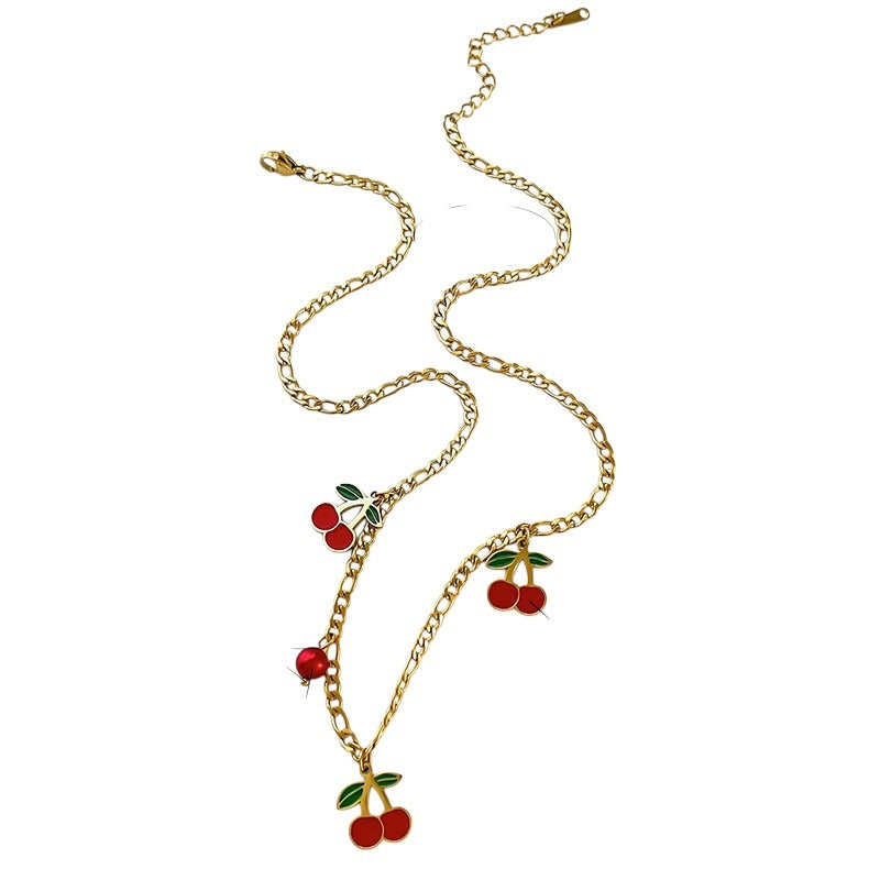 collar de charms de cerezas