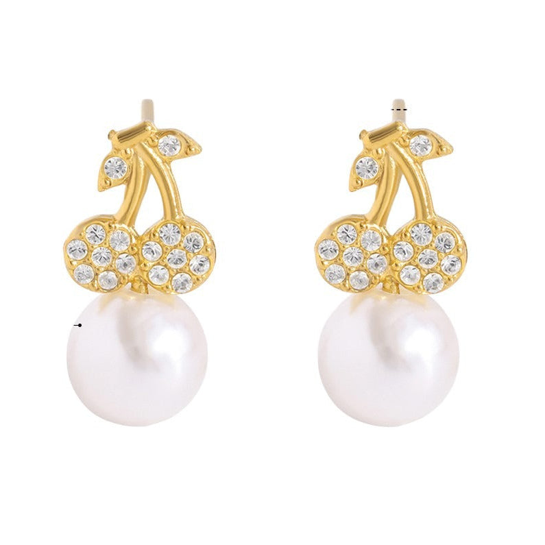 aretes de cerezas con perlas