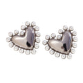 aretes de corazon con perlas